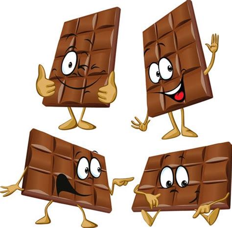 Funny Cartoon Chocolate Vector Material 04 Chocolate Design Cartoon