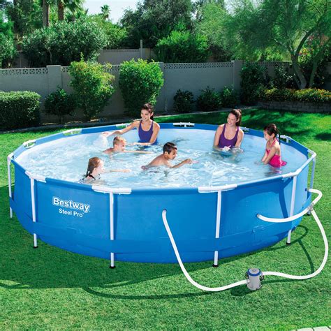 Bestway Steel Pro 12 X 30 Inch Frame Above Ground Swimming Pool With