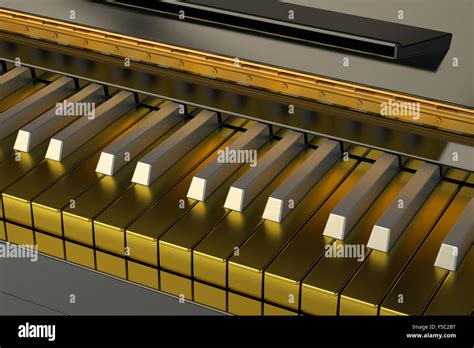 Golden Piano Keyboard