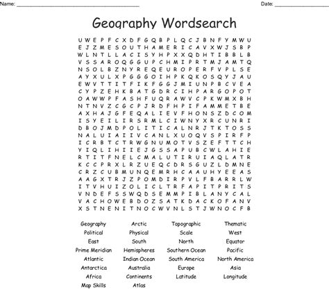 Continents And Oceans Word Search Printable Word Search Printable