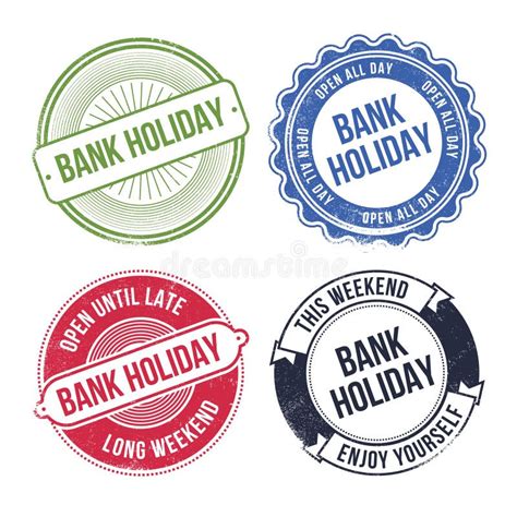 Flat Design Bank Holiday Labels Vector Illustration Stock Vector