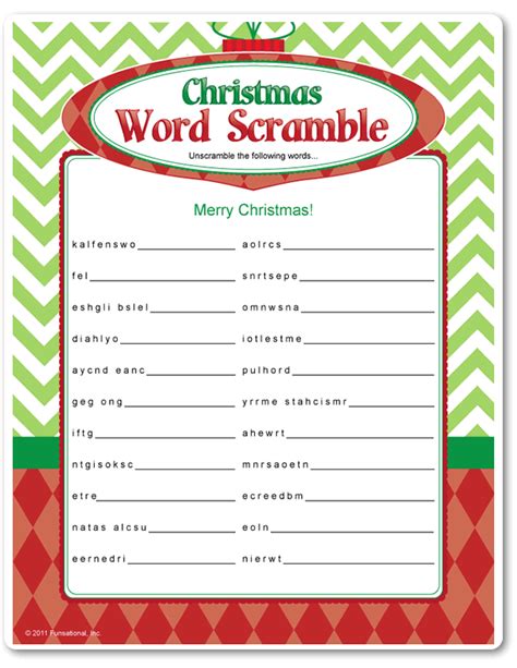 26 Christmas Word Scrambles For You Kitty Baby Love