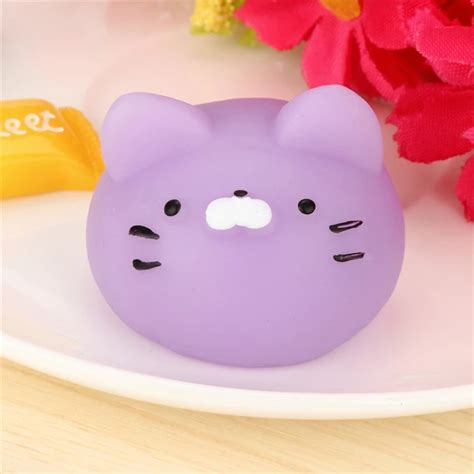 Buy Cute Purple Cats Mochi Squishy Squeeze Healing Fun