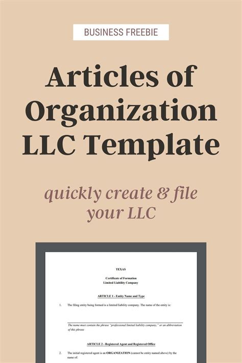 Articles of Organization LLC Template — Hyke in 2020 ...