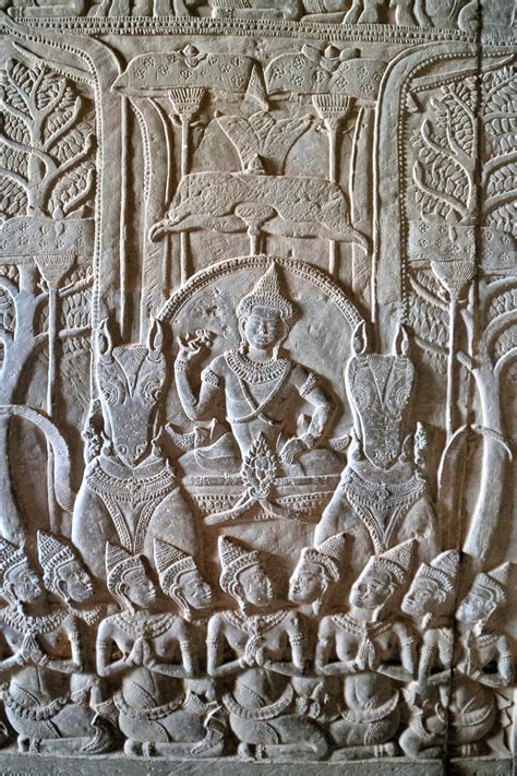 Bas Relief Artwork At Angkor Wat In Angkor Archaeological Park