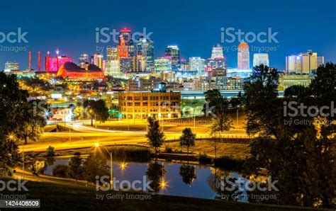 Kansas City Cityscape By Night Stock Photo Download Image Now