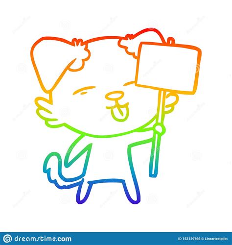 Hills science diet dog food fit and radiant chicken soup for the soul's dry and wet pet foods are proudly made in the usa. A Creative Rainbow Gradient Line Drawing Cartoon Dog Holding Sign Post Stock Vector ...