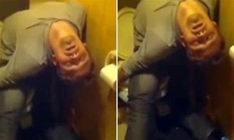Drunk Russian Man Falls Asleep Bent Over Backwards In