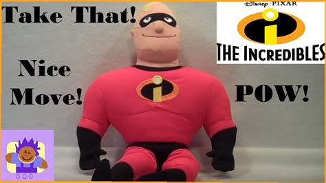 2004 Disney Pixar The Incredibles Talking Mr Incredible Plush Toy Doll