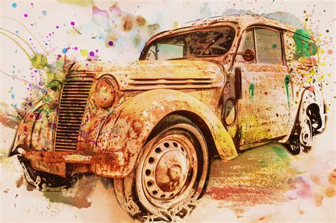 Vintage Car Wall Art Printable Classic Graphic by Topstar · Creative