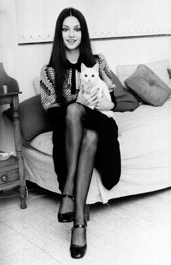 Black And White Photograph Of A Woman Sitting On A Bed With A Cat In