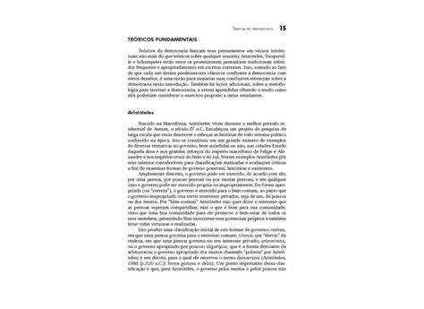 Teorias da Democracia Uma Introdução Crítica Cunningham Frank