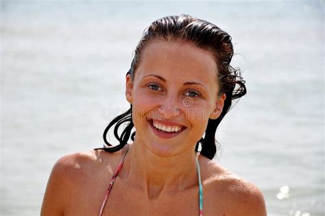 Smiling Summer Girl Stock Image Image Of Resort Coastline 67489627