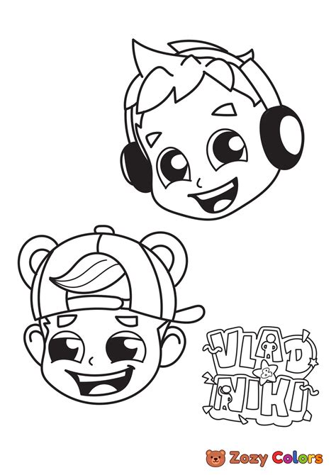 Free Vlad And Niki Portraits Coloring Page