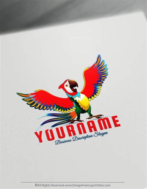 Make Your Own Colorful Parrot Logo Design For Free
