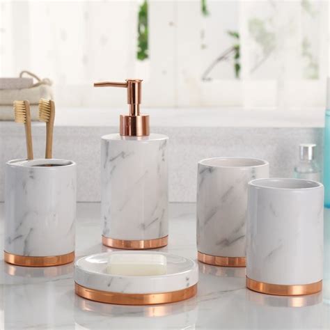 The pump dispenser is easy to fill with liquid soap, and the canister is perfect for cotton balls, cotton swabs, or. Marble Bathroom set (Sehar B102) | Sehar Crafts