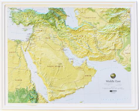 Buy Middle East Relief Map Flagline