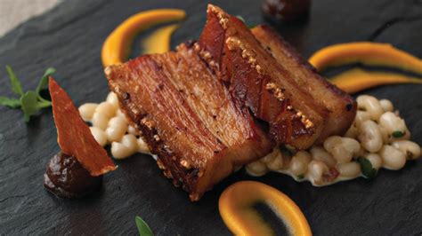 Smoked Belly Of Pork With Creamed White Beans And Date Jam