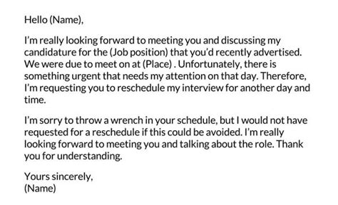 Reschedule Interview Email How To Write Examples