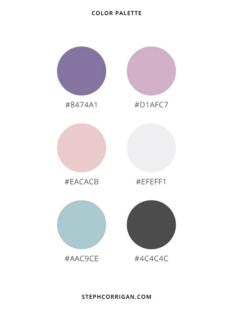 Feminine Color Palette Lavender Color Palette Website Color Palette
