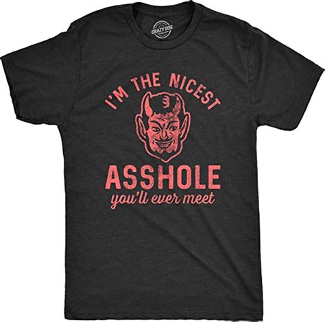 Mens I M The Nicest Asshole You Ll Ever Meet Tshirt Funny Devil Sarcastic Novelty Tee Amazon