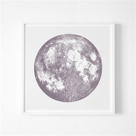Purple Moon Phases Printable Art Moon Print Galaxy Space Etsy