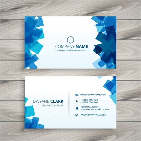 Abstract Blue Shapes Business Card Template Vector Design Illust