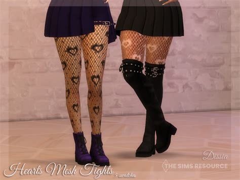 The Sims Resource Hearts Mesh Tights