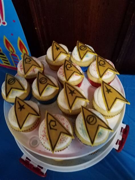 Star Trek Cupcakes Fondant Toppers Butter Cream Sugar Cookie