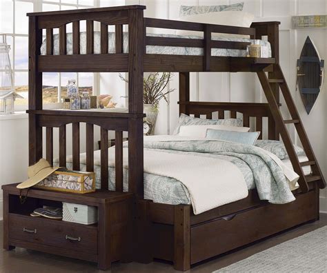 Highlands Harper Espresso Twin Over Full Bunk Bed With Trundle From Ne