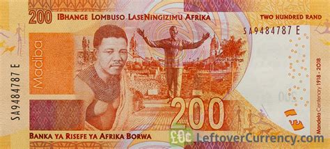200 South African Rand Banknote Madiba Centenary Exchange Yours