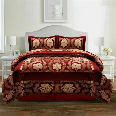 Quilted Bedspread Piece Jacquard Luxury Comforter Set Double King