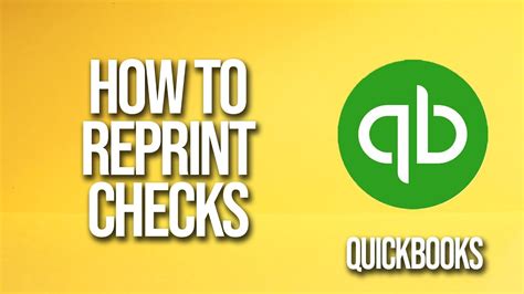 How To Reprint Checks Quickbooks Tutorial Youtube