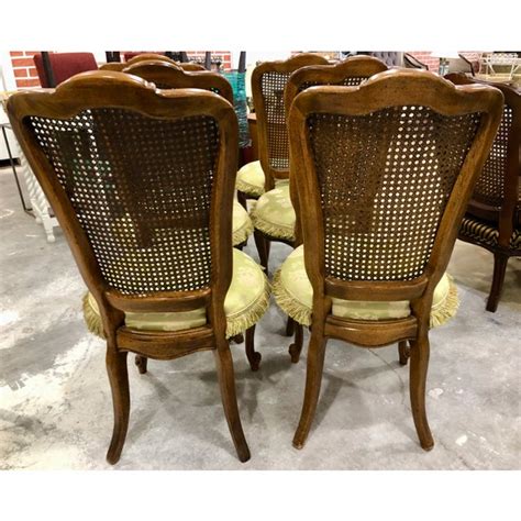 Vintage Thomasville French Provincial Cane Back Dining Chairs Set Of