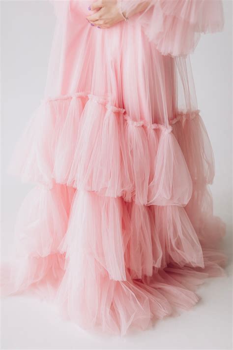 Maternity Tulle Dress For Photo Shoot Pink Baby Shower Puffy Etsy