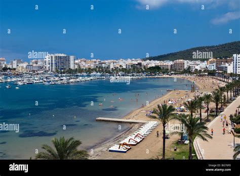 Strand San Antonio Stadt Ibiza Balearen Spanien Stockfotografie Alamy