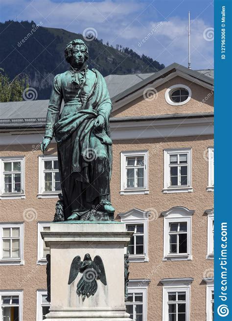 Statue Of Wolfgang Amadeus Mozart Salzburg Austria Editorial Stock