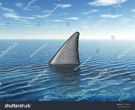 Great White Shark Fin Computer Generated Stock