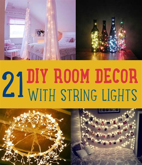 Those two lamps give the cozy bedroom a touch of industrial lighting! DIY Room Decor With String Lights | DIY Ready