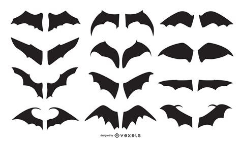 Bat Wing Silhouete Vector Set Vector Download