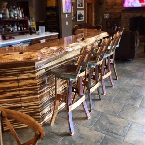 Price set comes with 2 french oak wine barrel bases one barrel comes with a 28 bottle wine rack, other barrel comes with a lazy susan shelf for orders shipping to alaska, hawaii, puerto rico, apo/fpo, or islands off the us (i.e. Wine Barrel Swivel Bar Stool With Back Rest Kitchen Island ...