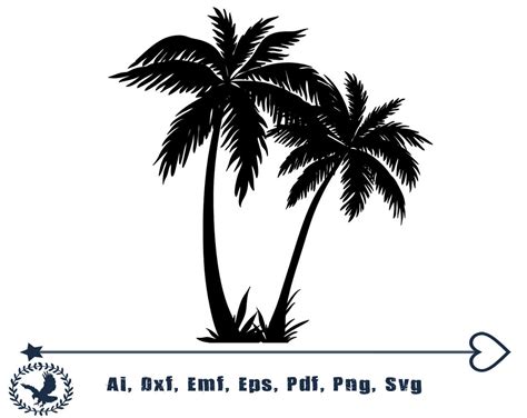 Beach Palm Tree Svg Dxf Cutting File Summer Svg Beach Sunset Etsy