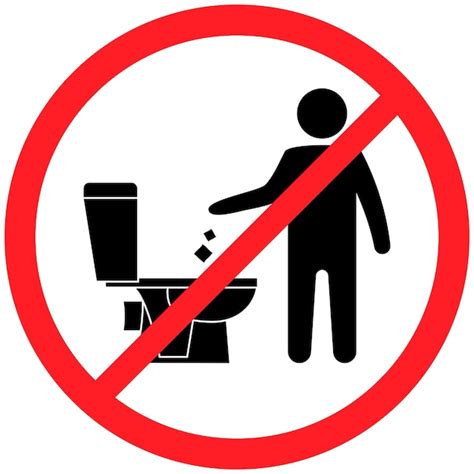 Premium Vector Do Not Litter In The Toilet Toilet No Trash Keeping