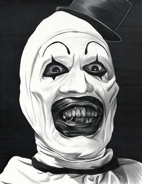 Creepy Clown Drawing With Open Mouth