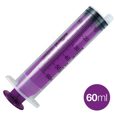 Enteral Isosaf Sterile Enfit Purple Enteral Feeding Syringe 60ml Pack Of 50 Enteral Feeding