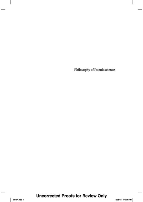 Pdf Philosophy Of Pseudoscience Reconsidering The Demarcation