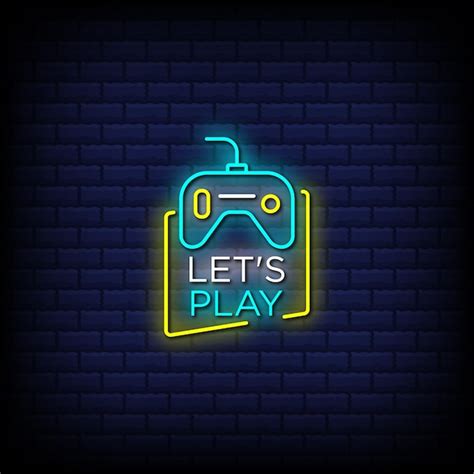 Premium Vector Lets Play Neon Signs Style Text