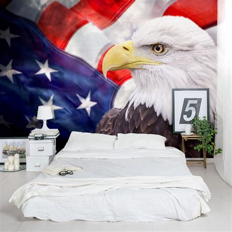Bald Eagle And American Flag Wall Mural Buy America Wallpaper