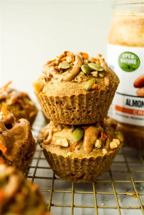 Almond Butter Carrot Breakfast Muffins - Once Upon a Pumpkin