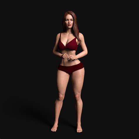 Beautiful Sexy Figure Woman Nude Rigged Violet D Model In Woman Dexport